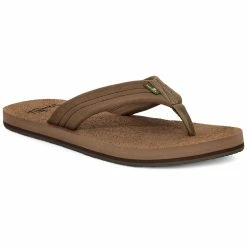 Sanuk Mens Beer Cozy Stacker Suede Casual Sandals