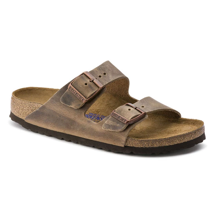 Birkenstock Men's Arizona Oiled Leather Casual Sandals Tobacco Brown