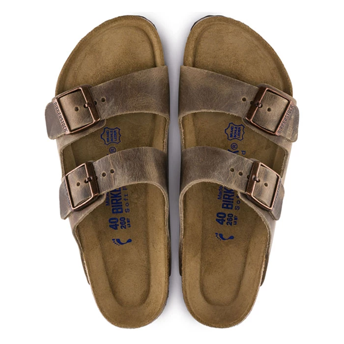 Birkenstock Men's Arizona Oiled Leather Casual Sandals Tobacco Brown - Image 2